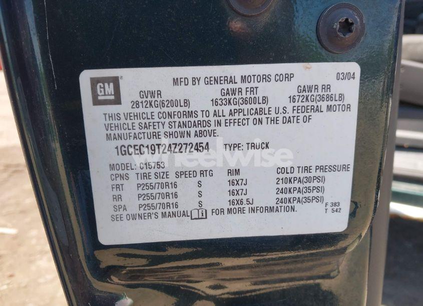 Photo 9 of 2004 Chevrolet Silverado 1500 LS (VIN 1GCEC19T24Z272454)