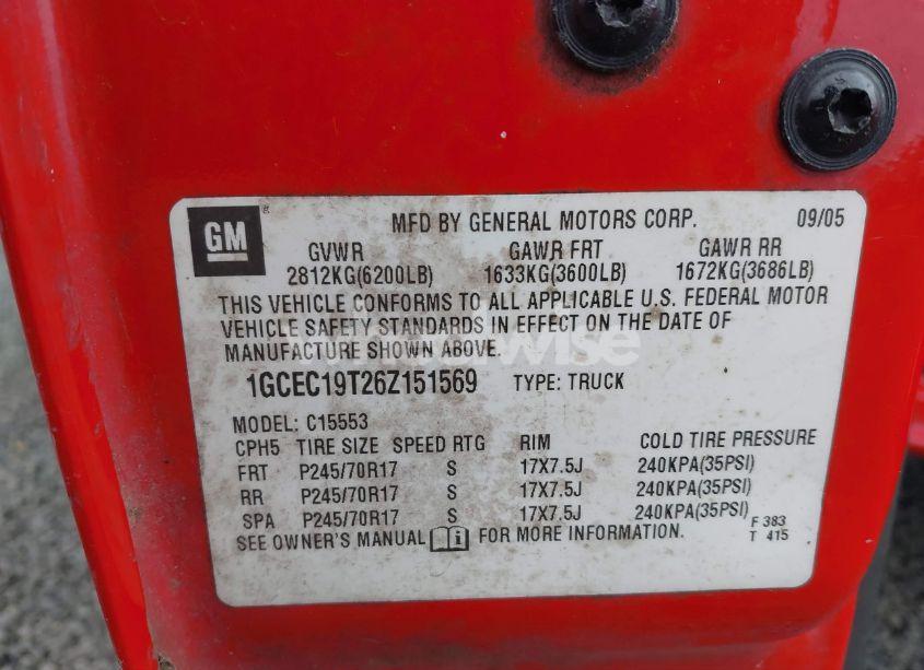 Photo 9 of 2006 Chevrolet Silverado 1500 LT1 (VIN 1GCEC19T26Z151569)