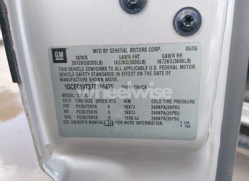 Photo 9 of 2007 Chevrolet Silverado 1500 HYBRID CLASSIC LT1 (VIN 1GCEC19T37Z116475)