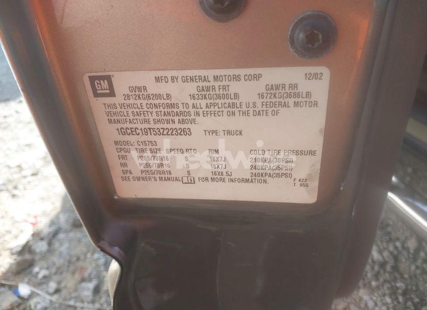 Photo 9 of 2003 Chevrolet Silverado 1500 LT (VIN 1GCEC19T53Z223263)