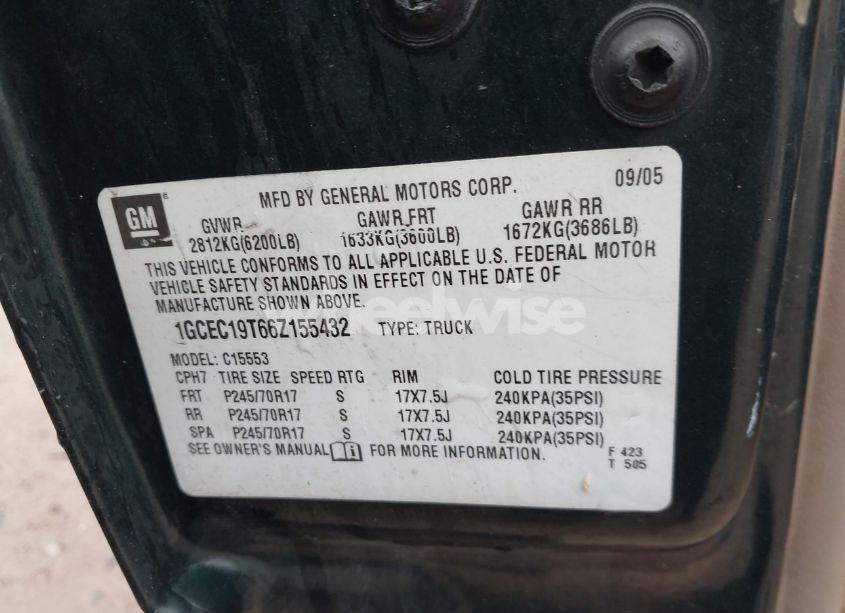 Photo 9 of 2006 Chevrolet Silverado 1500 LT2 (VIN 1GCEC19T66Z155432)