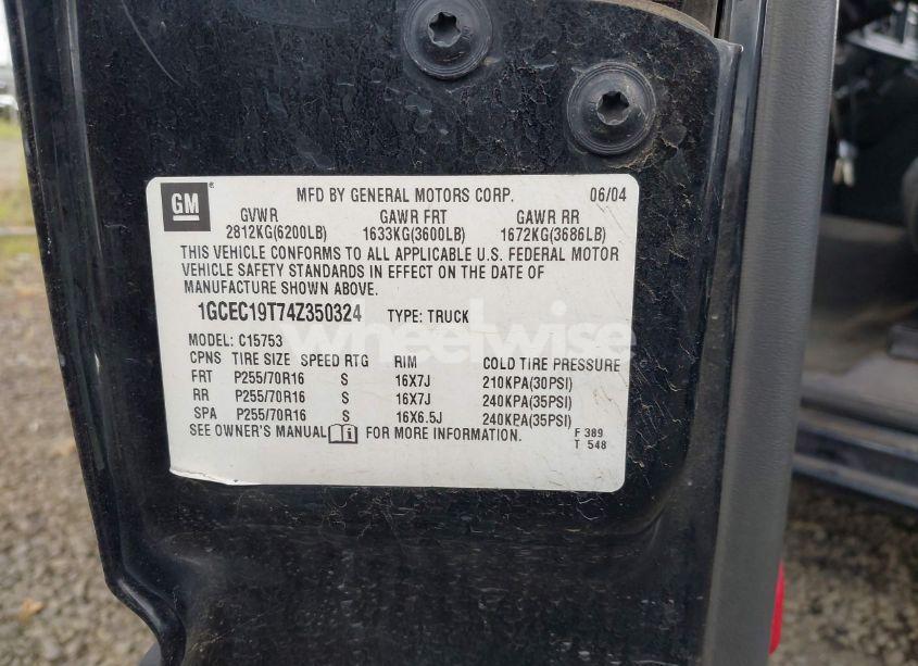 Photo 9 of 2004 Chevrolet Silverado C1500 (VIN 1GCEC19T74Z350324)