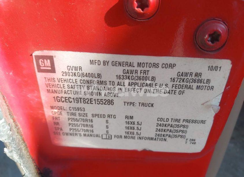 Photo 9 of 2002 Chevrolet Silverado 1500 LS (VIN 1GCEC19T82E155286)