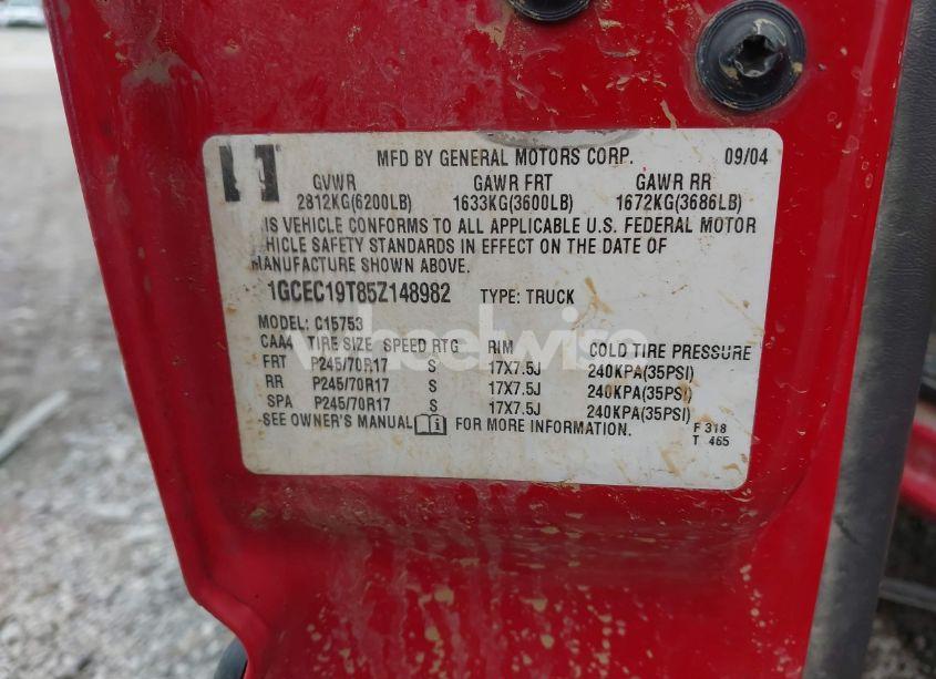 Photo 9 of 2005 Chevrolet Silverado 1500 LS (VIN 1GCEC19T85Z148982)