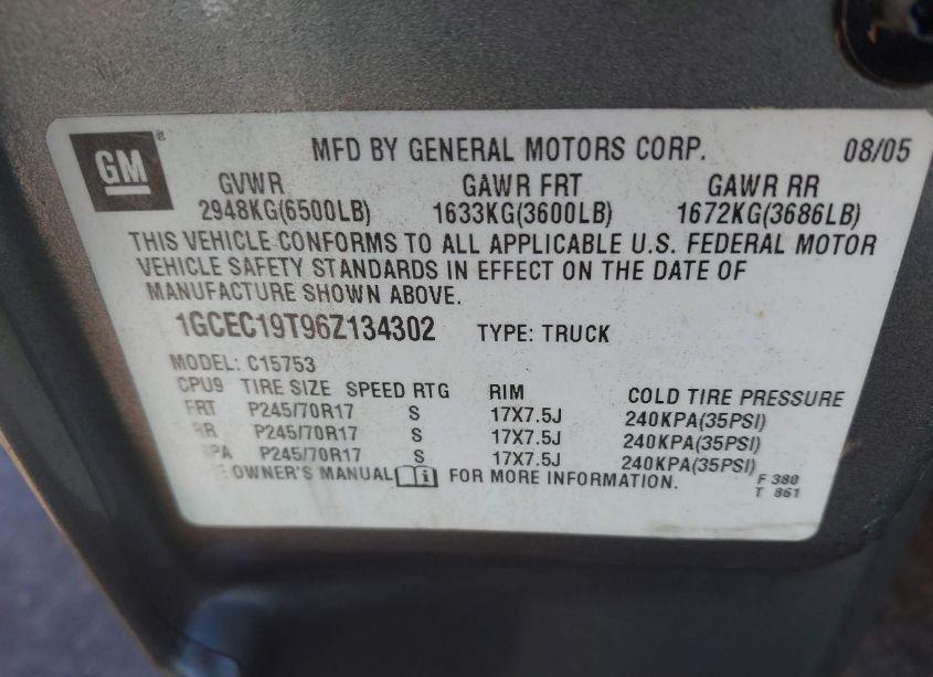 Photo 9 of 2006 Chevrolet Silverado 1500 LT2 (VIN 1GCEC19T96Z134302)