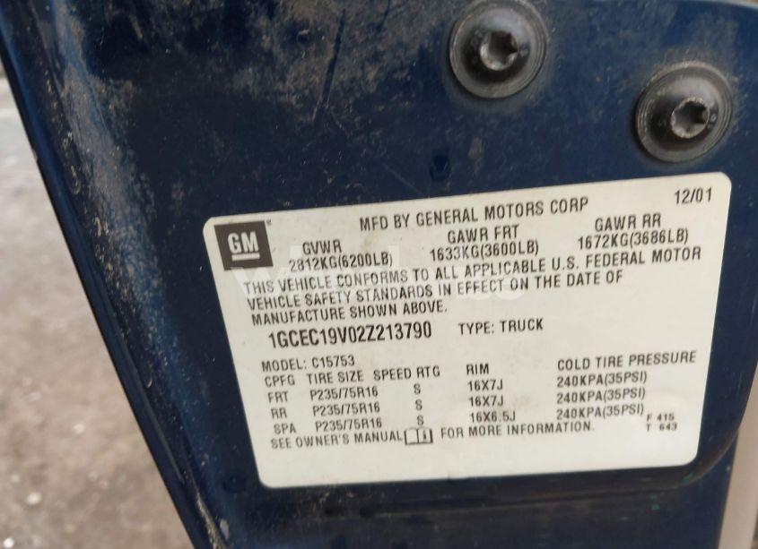 Photo 9 of 2002 Chevrolet Silverado 1500 LS (VIN 1GCEC19V02Z213790)