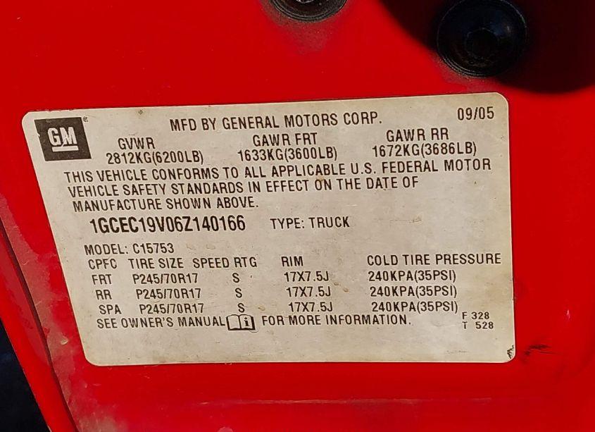 Photo 9 of 2006 Chevrolet Silverado 1500 LT1 (VIN 1GCEC19V06Z140166)