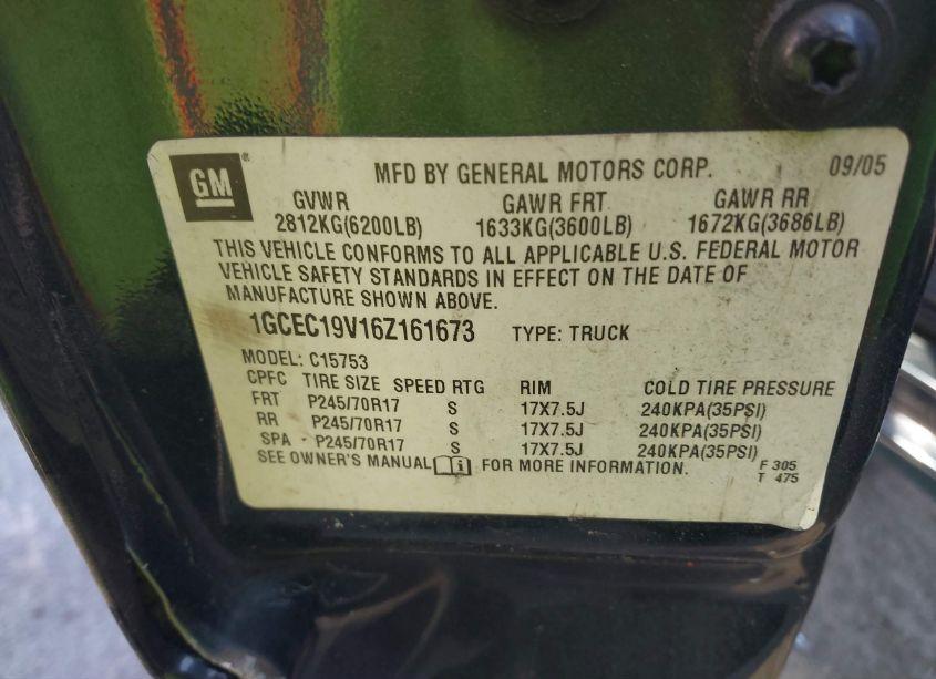 Photo 9 of 2006 Chevrolet Silverado 1500 LT1 (VIN 1GCEC19V16Z161673)