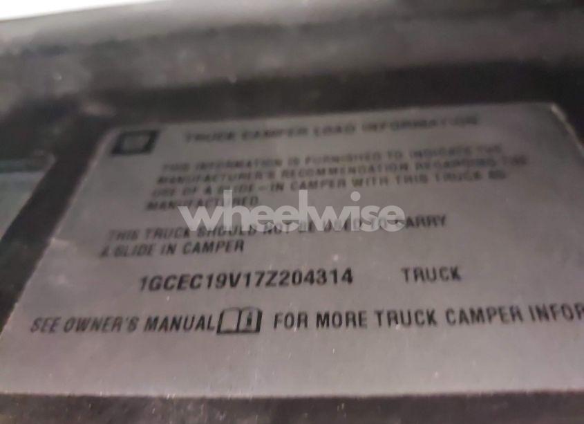 Photo 9 of 2007 Chevrolet Silverado 1500 CLASSIC WORK TRUCK (VIN 1GCEC19V17Z204314)