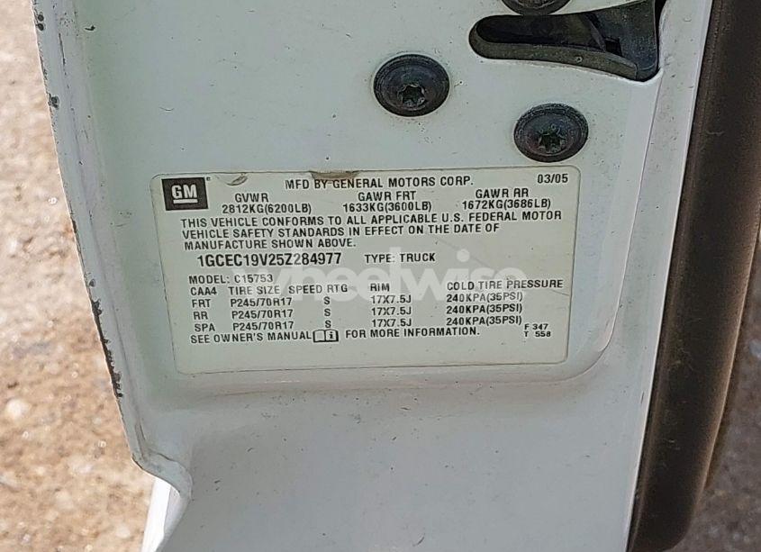 Photo 9 of 2005 Chevrolet Silverado 1500 LS (VIN 1GCEC19V25Z284977)