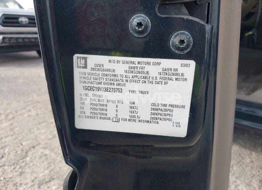 Photo 9 of 2003 Chevrolet Silverado 1500 LS (VIN 1GCEC19V33E270753)
