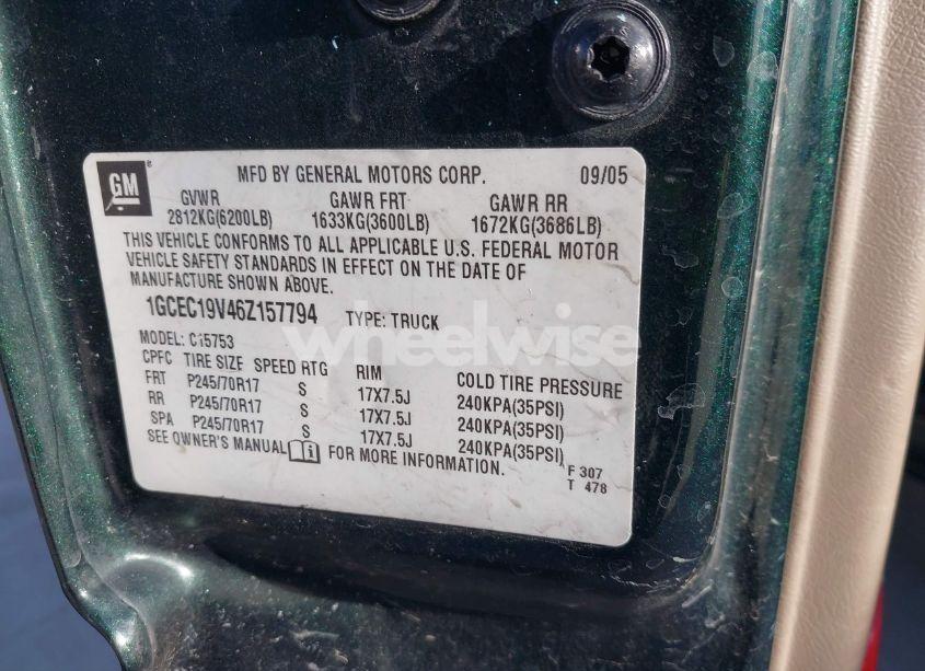 Photo 9 of 2006 Chevrolet Silverado 1500 LT1 (VIN 1GCEC19V46Z157794)