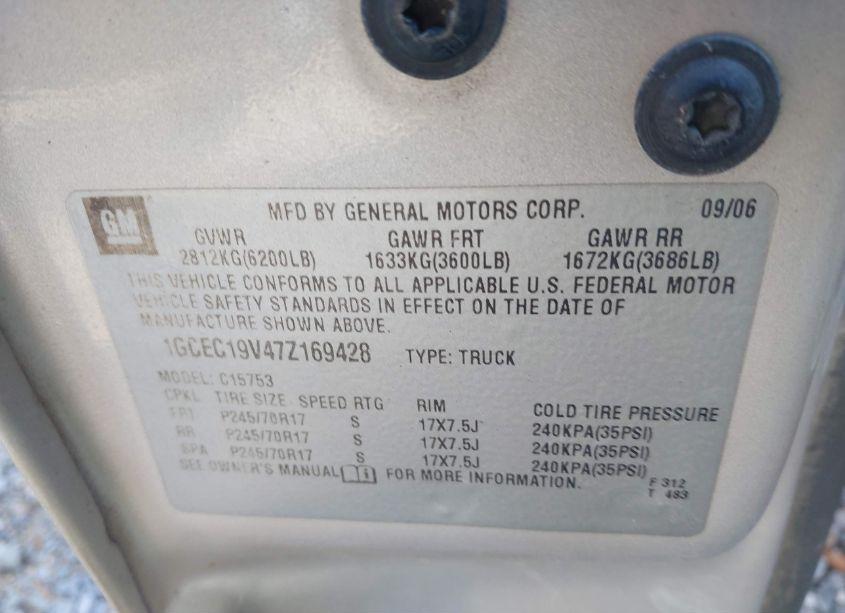 Photo 9 of 2007 Chevrolet Silverado 1500 CLASSIC LT1 (VIN 1GCEC19V47Z169428)