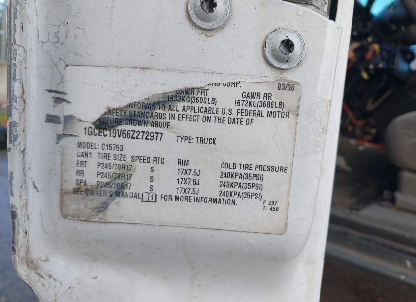 Photo 9 of 2006 Chevrolet Silverado 1500 LS (VIN 1GCEC19V66Z272977)