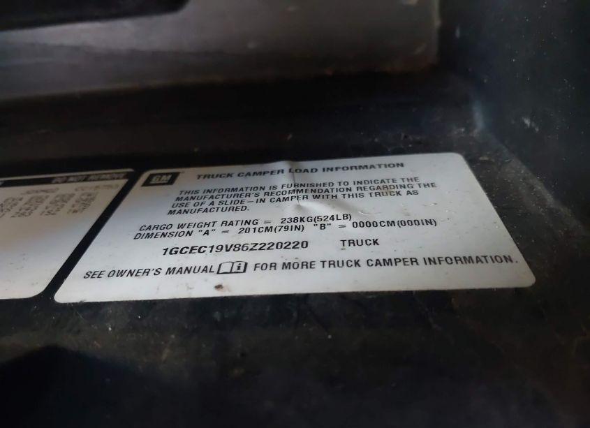 Photo 9 of 2006 Chevrolet Silverado 1500 WORK TRUCK (VIN 1GCEC19V86Z220220)