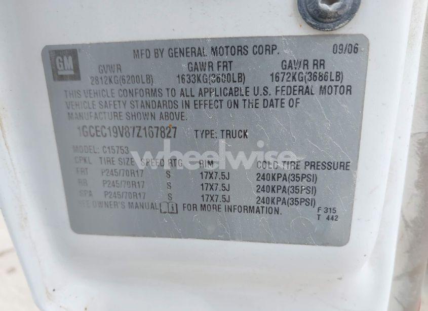 Photo 9 of 2007 Chevrolet Silverado 1500 CLASSIC LT1 (VIN 1GCEC19V87Z167827)