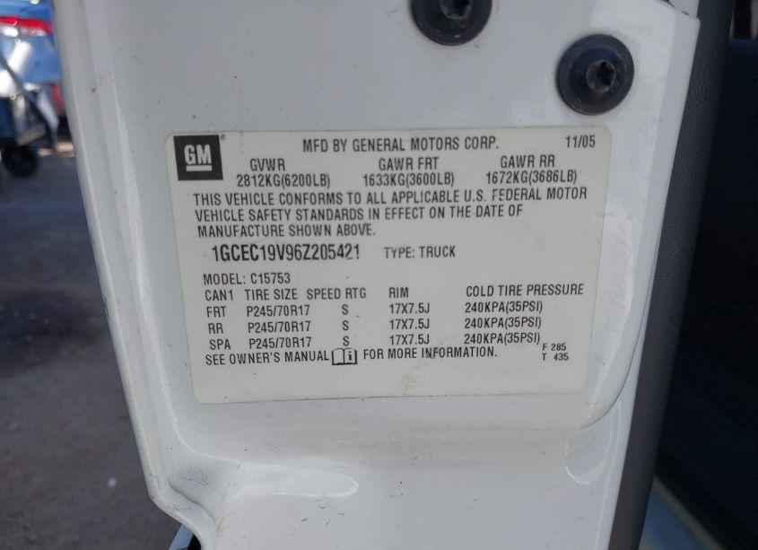 Photo 9 of 2006 Chevrolet Silverado 1500 LT1 (VIN 1GCEC19V96Z205421)