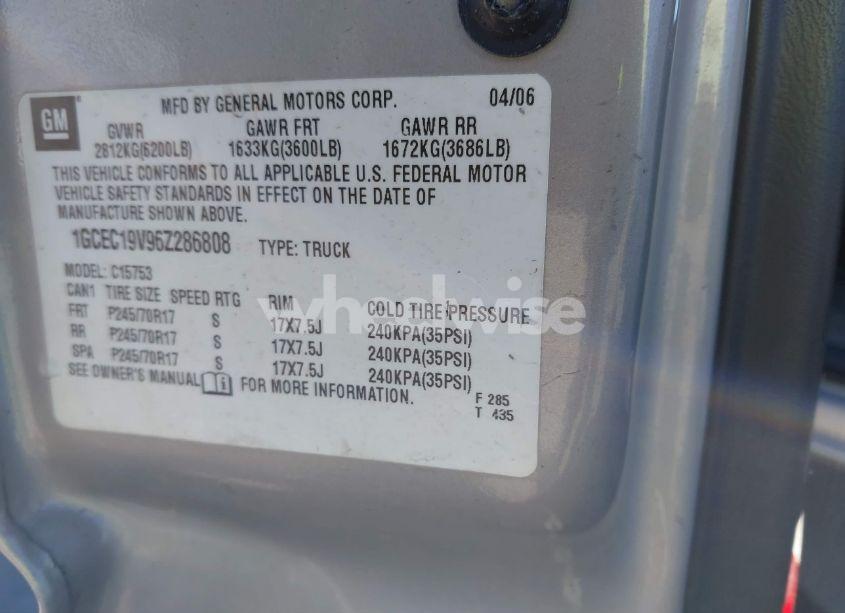 Photo 9 of 2006 Chevrolet Silverado 1500 LT1 (VIN 1GCEC19V96Z286808)