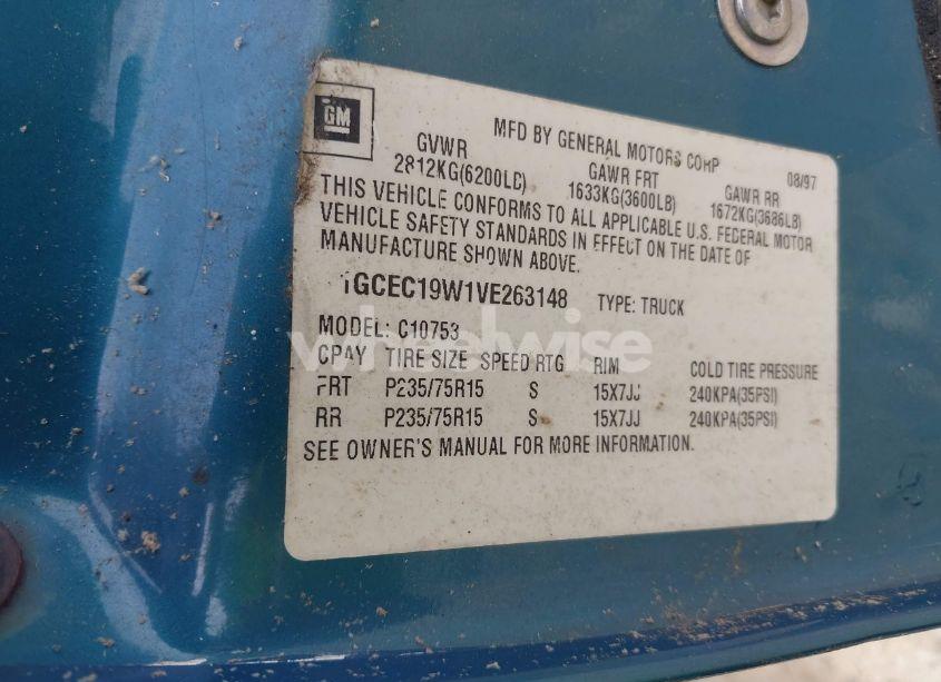 Photo 9 of 1997 Chevrolet C1500 FLEETSIDE (VIN 1GCEC19W1VE263148)