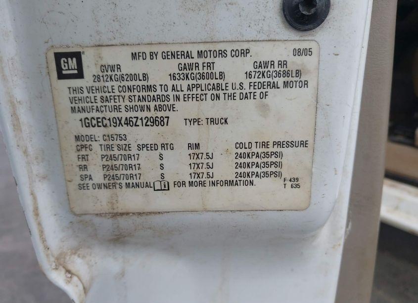 Photo 9 of 2006 Chevrolet Silverado 1500 LS (VIN 1GCEC19X46Z129687)