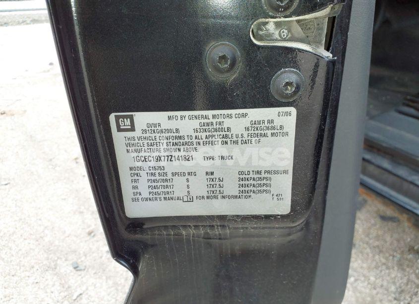 Photo 9 of 2007 Chevrolet Silverado 1500 CLASSIC WORK TRUCK (VIN 1GCEC19X77Z141821)