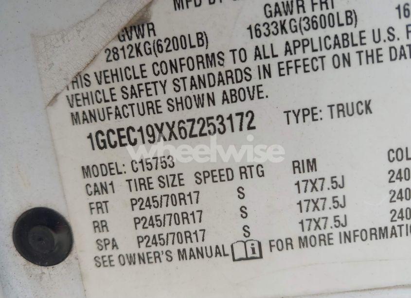 Photo 9 of 2006 Chevrolet Silverado 1500 WORK TRUCK (VIN 1GCEC19XX6Z253172)