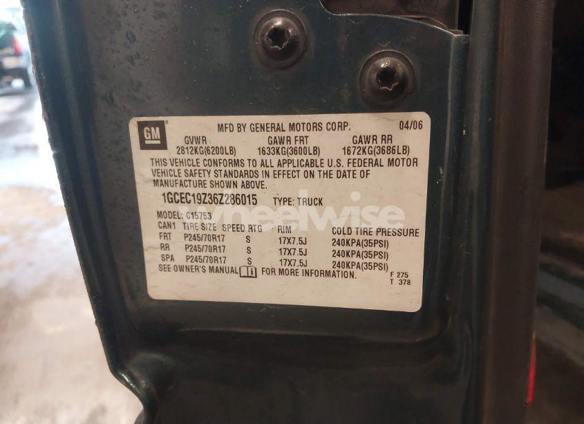 Photo 9 of 2006 Chevrolet Silverado 1500 LT1 (VIN 1GCEC19Z36Z286015)