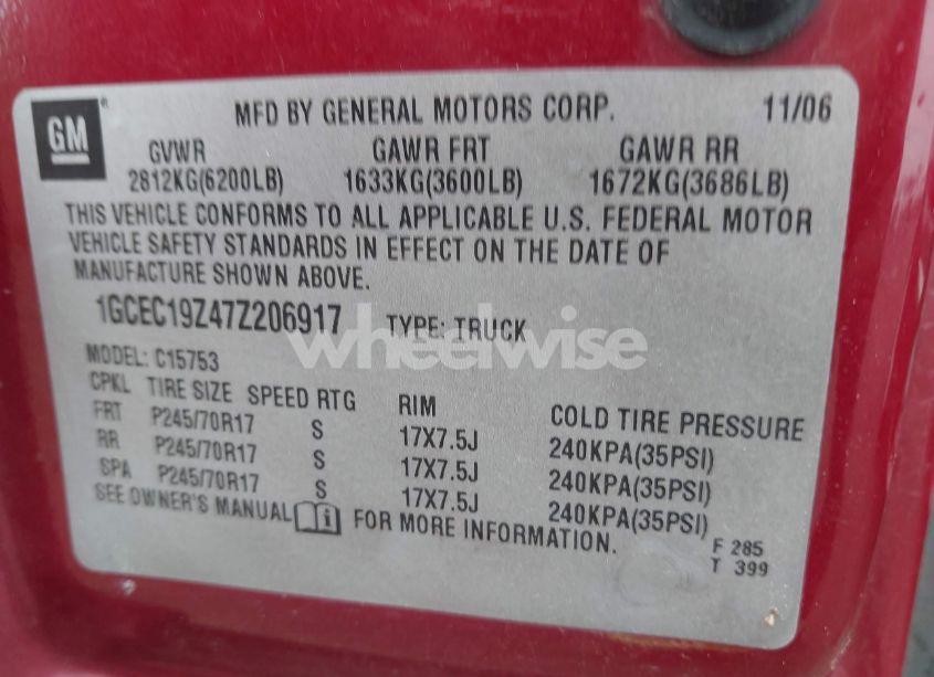 Photo 9 of 2007 Chevrolet Silverado 1500 CLASSIC LT1 (VIN 1GCEC19Z47Z206917)