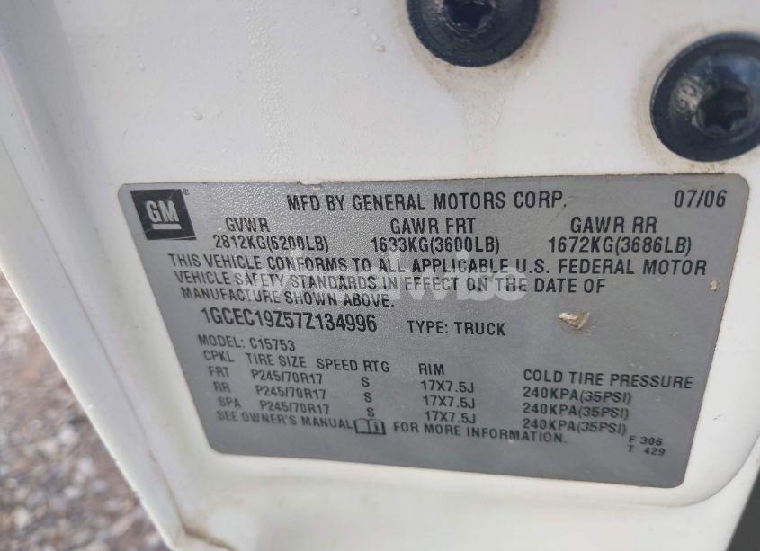 Photo 9 of 2007 Chevrolet Silverado 1500 CLASSIC WORK TRUCK (VIN 1GCEC19Z57Z134996)
