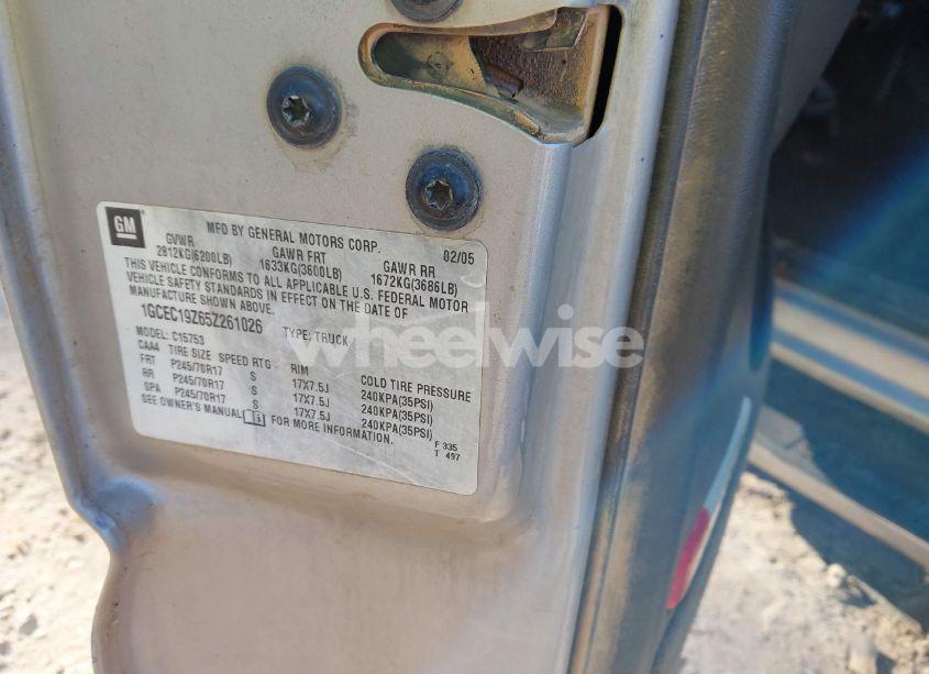 Photo 9 of 2005 Chevrolet Silverado 1500 LS (VIN 1GCEC19Z65Z261026)