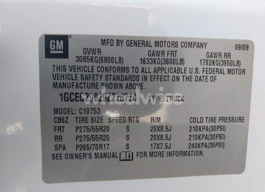 Photo 9 of 2009 Chevrolet Silverado 1500 LT (VIN 1GCEC29029Z278774)