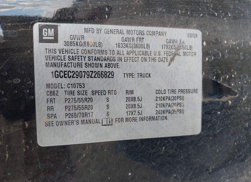 Photo 9 of 2009 Chevrolet Silverado 1500 LT (VIN 1GCEC29079Z266829)