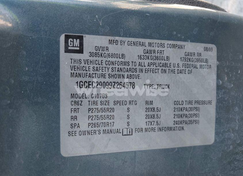 Photo 9 of 2009 Chevrolet Silverado 1500 LT (VIN 1GCEC29099Z264578)