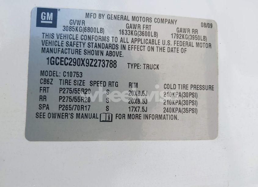 Photo 9 of 2009 Chevrolet Silverado 1500 LT (VIN 1GCEC290X9Z273788)