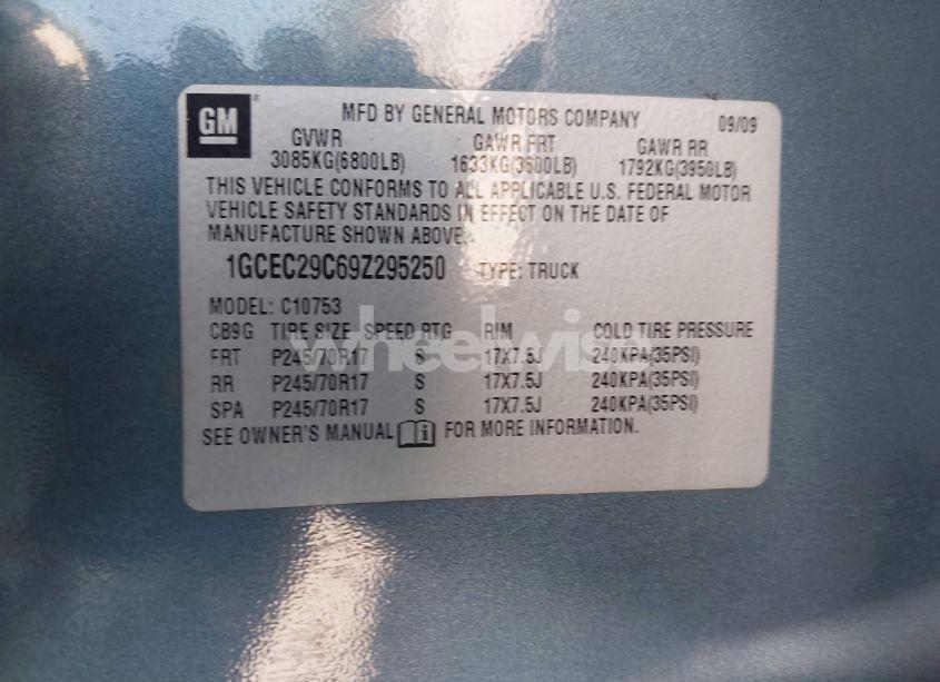 Photo 9 of 2009 Chevrolet Silverado 1500 LT (VIN 1GCEC29C69Z295250)