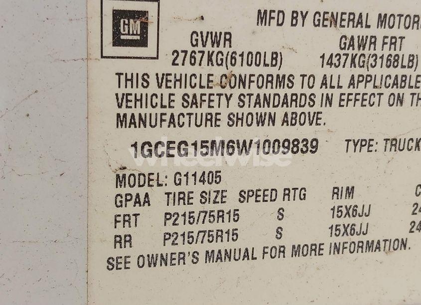 Photo 9 of 1998 Chevrolet Chevy VAN G1500 (VIN 1GCEG15M6W1009839)