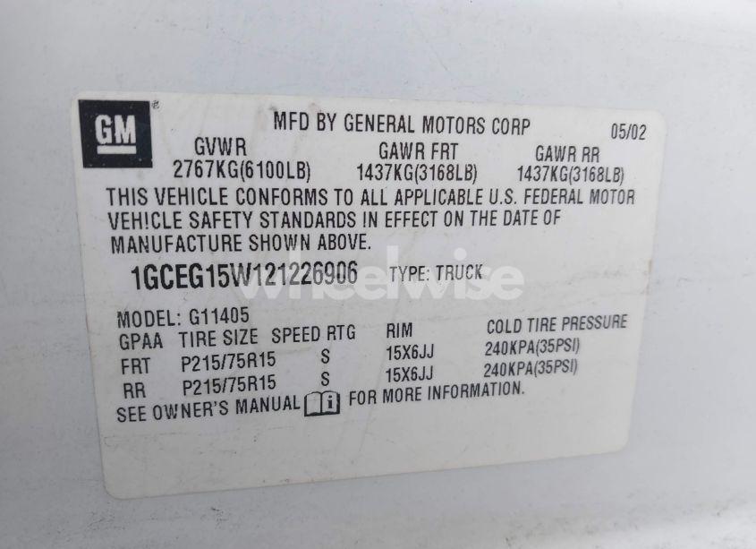 Photo 9 of 2002 Chevrolet Express (VIN 1GCEG15W121226906)