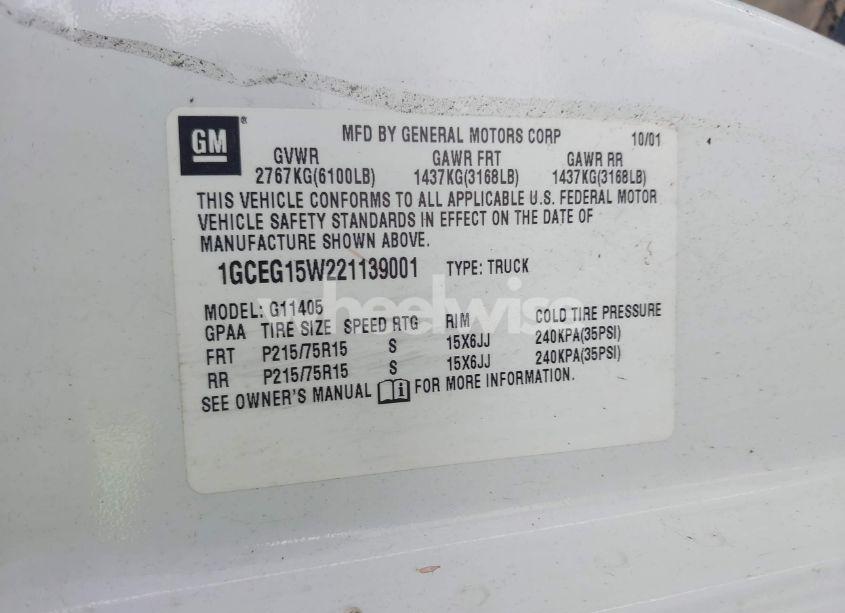 Photo 9 of 2002 Chevrolet Express (VIN 1GCEG15W221139001)