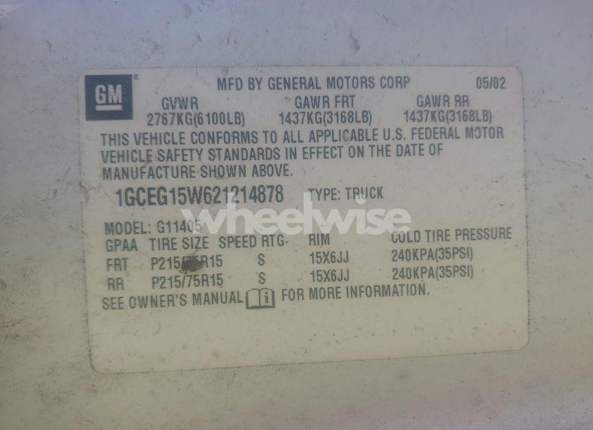 Photo 9 of 2002 Chevrolet Express (VIN 1GCEG15W621214878)