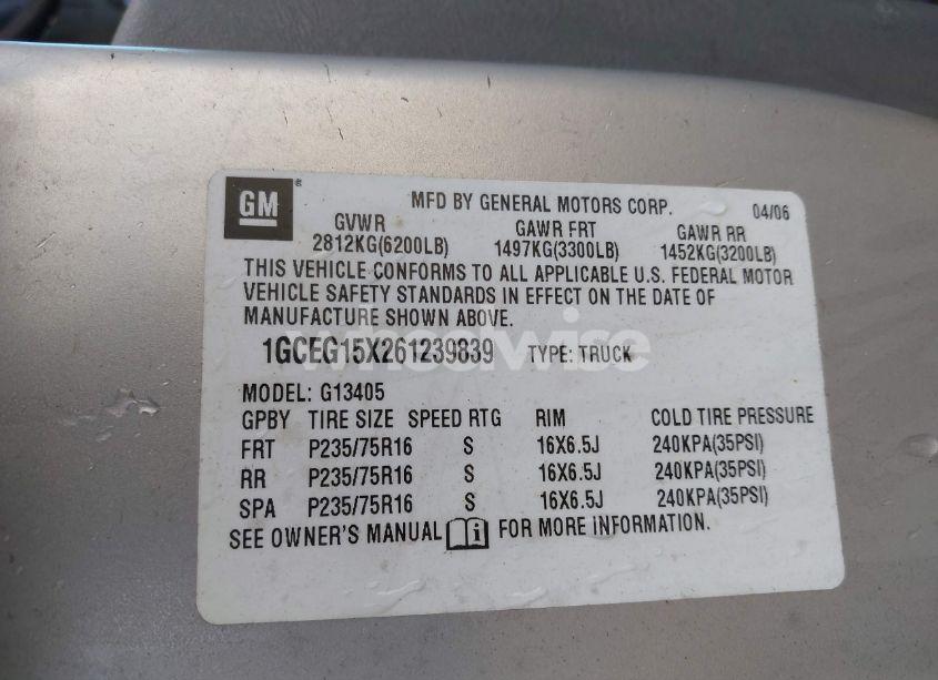 Photo 9 of 2006 Chevrolet Express WORK VAN (VIN 1GCEG15X261239839)