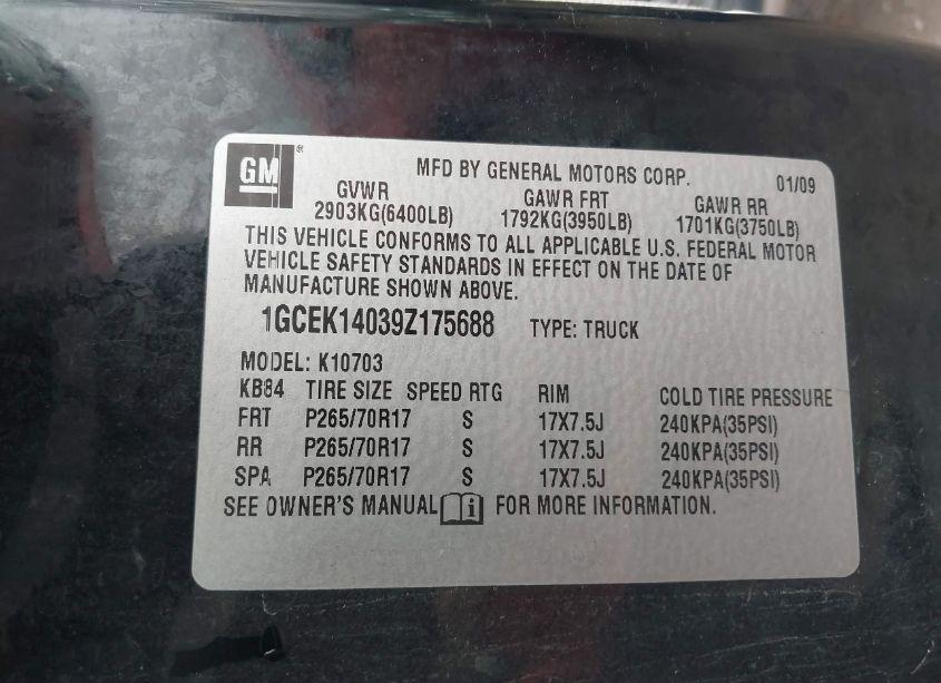 Photo 9 of 2009 Chevrolet Silverado 1500 WORK TRUCK (VIN 1GCEK14039Z175688)