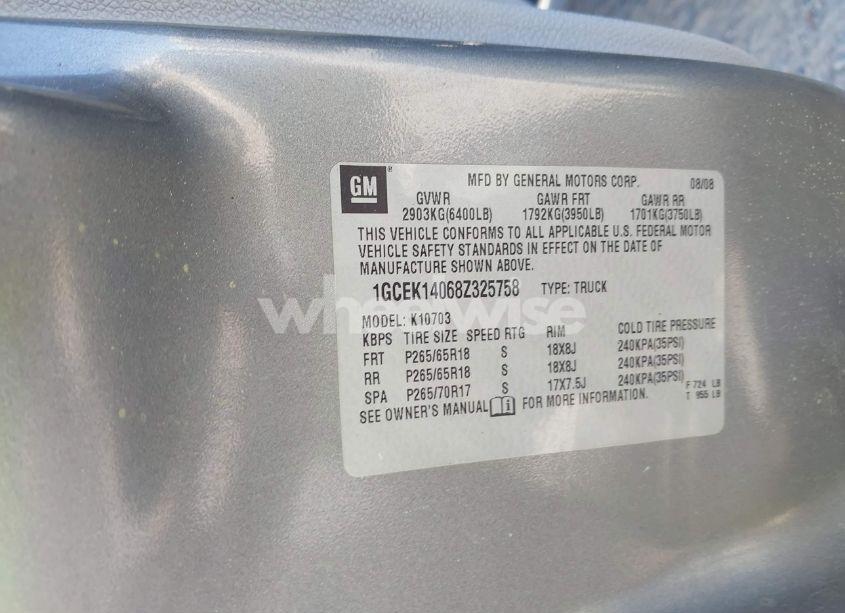 Photo 9 of 2008 Chevrolet Silverado 1500 LT1 (VIN 1GCEK14068Z325758)