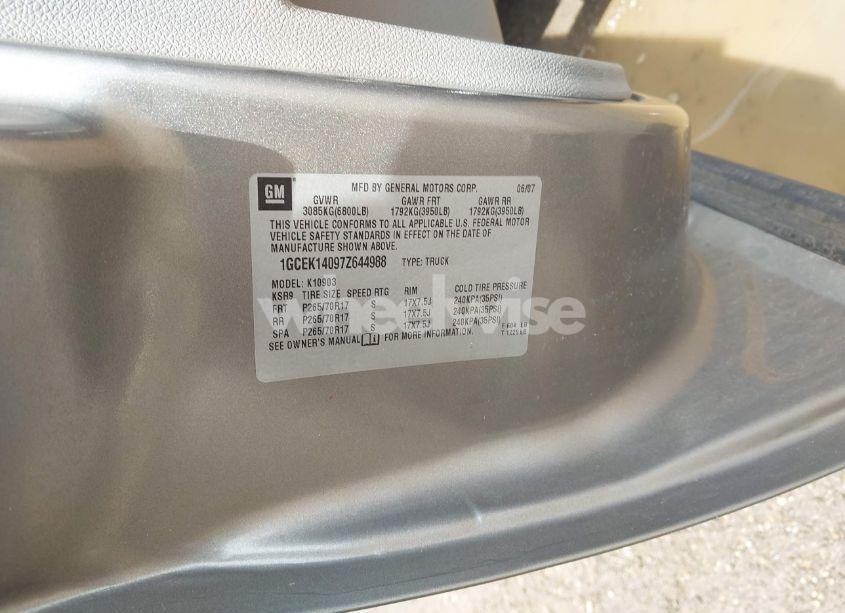 Photo 9 of 2007 Chevrolet Silverado 1500 WORK TRUCK (VIN 1GCEK14097Z644988)