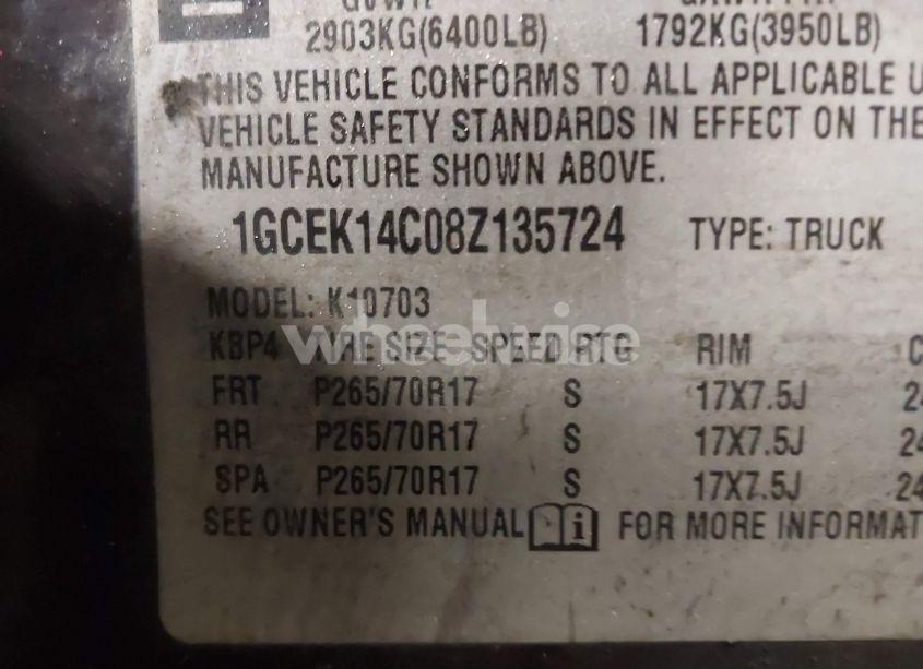 Photo 9 of 2008 Chevrolet Silverado 1500 WORK TRUCK (VIN 1GCEK14C08Z135724)