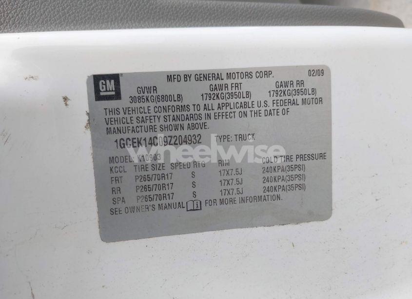 Photo 8 of 2009 Chevrolet Silverado 1500 WORK TRUCK (VIN 1GCEK14C09Z204932)