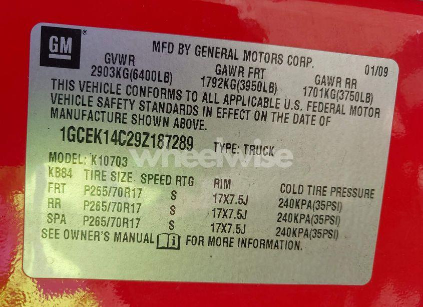 Photo 9 of 2009 Chevrolet Silverado 1500 WORK TRUCK (VIN 1GCEK14C29Z187289)