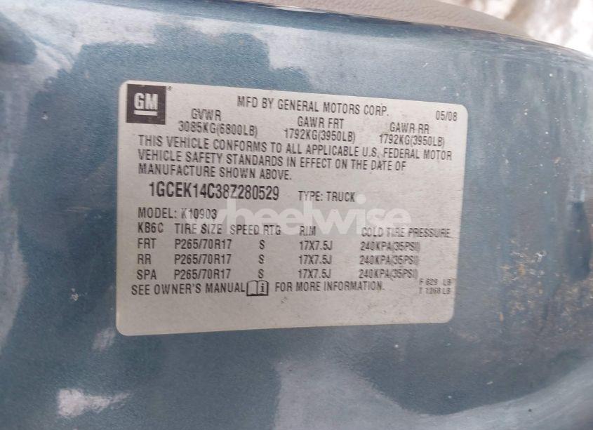 Photo 9 of 2008 Chevrolet Silverado 1500 WORK TRUCK (VIN 1GCEK14C38Z280529)