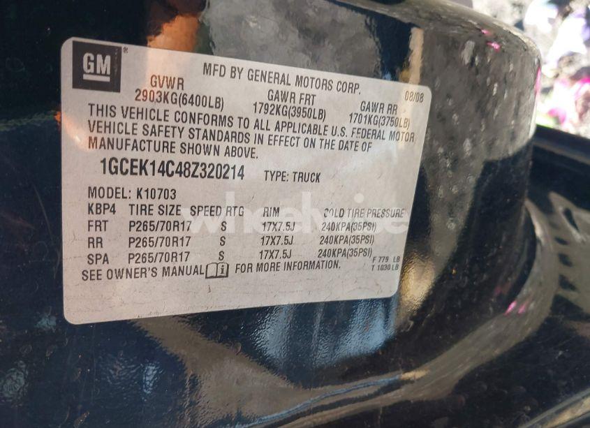 Photo 9 of 2008 Chevrolet Silverado 1500 WORK TRUCK (VIN 1GCEK14C48Z320214)