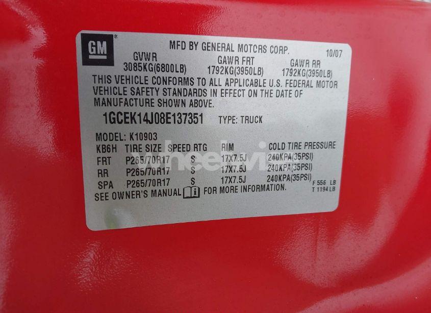 Photo 9 of 2008 Chevrolet Silverado 1500 LT1 (VIN 1GCEK14J08E137351)