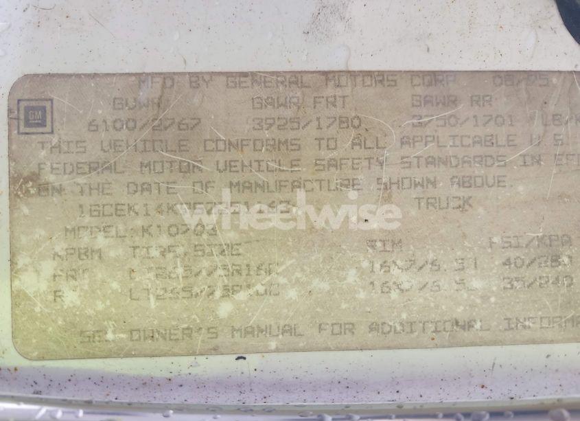 Photo 9 of 1995 Chevrolet Gmt-400 K1500 (VIN 1GCEK14K9SZ251163)